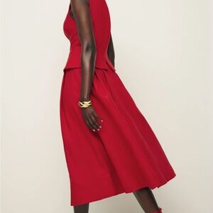 Reformation Moya Linen Two Piece - Red